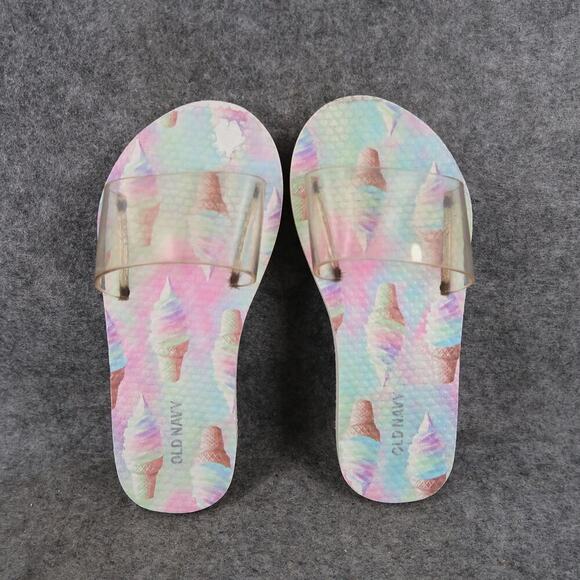 Old Navy Shoes Kids 1 Sandals Slides Slip On Clear Strap Flat Casual Ice Cream - Picture 5 of 10